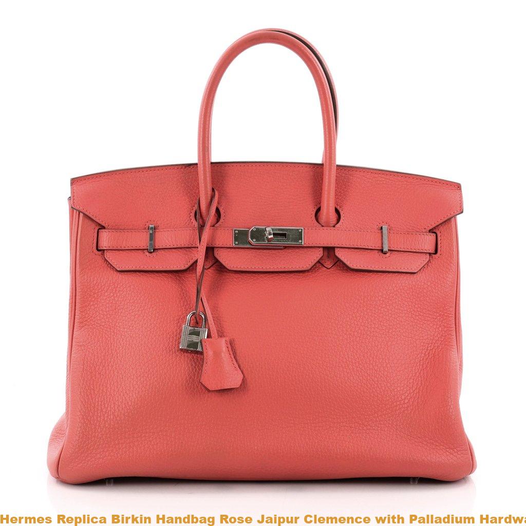 Hermes Replica Birkin Handbag Rose Jaipur Clemence with Palladium ...